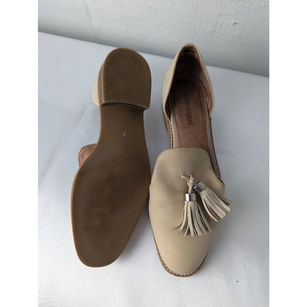 Jeffrey Campbell - D'orsay "Open Case" Designer Cream Tassel Leather Loafers Sz - Picture 4 of 7